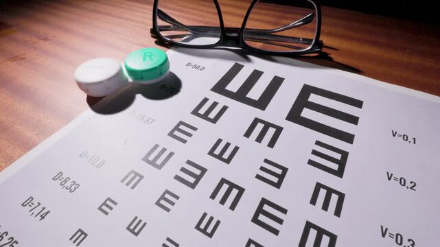 Medical Vision Test Eye Chart on Wooden Surface 7