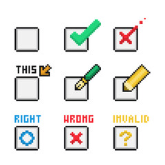 Pixel art Icon Set of Select Tickers in Variant Actions