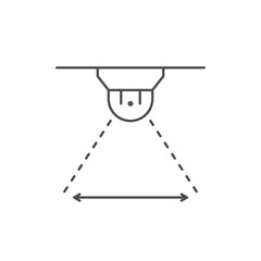 CCTV camera angle line icon