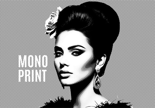 Mono Print Photo Effect Template
