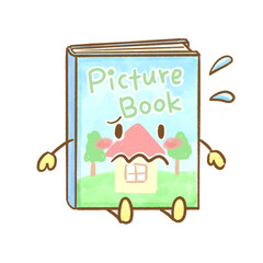 Worried Picture Book Character Watercolor / 困っている絵本キャラクター 水彩イラスト