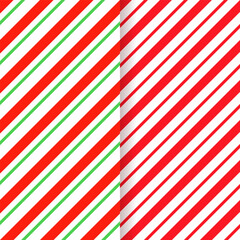Candy cane striped wrapping print. Seamless Christmas red background. Vector peppermint pattern. Cute caramel package texture. Xmas holiday diagonal lines. Abstract geometric illustration.