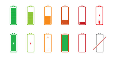 Batteries icon, Battery charge indicator.