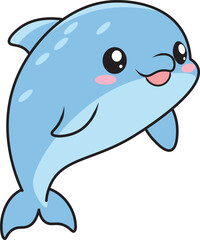 Adorable Kawaii Dolphin Sea Animal Character