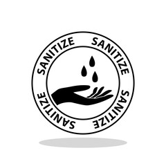 Obraz premium Sanitize hands icon with shadow
