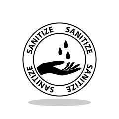 Sanitize hands icon with shadow