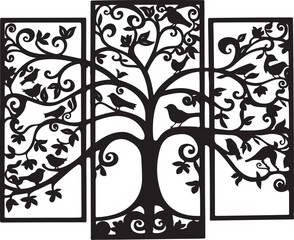 Birds on Tree Silhouette Bundle