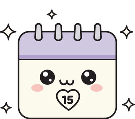 Adorable Kawaii Calendar Planner Icon