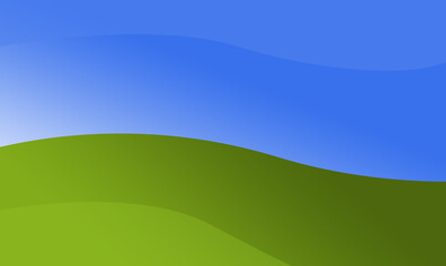 Obraz premium green field and blue sky