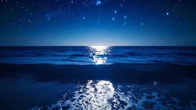 Night ocean starscape