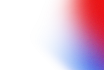 Abstract pixelated gradient of red and blue from black transparent background