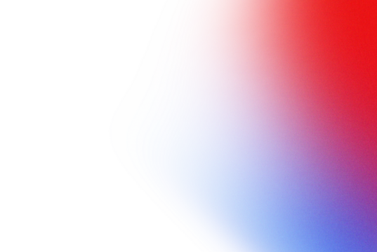 Abstract pixelated gradient of red and blue from black transparent background