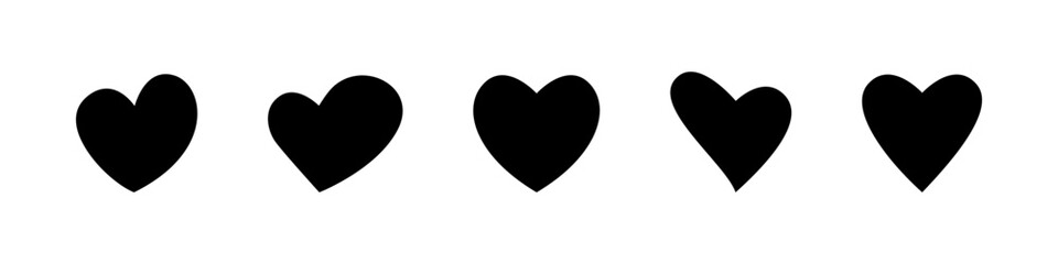 Heart shapes isolated on white background. Heart set. Vector isolated heart icon collection. Vector graphic EPS 10