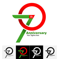 vector abstract, 70th happy anniversary symbol