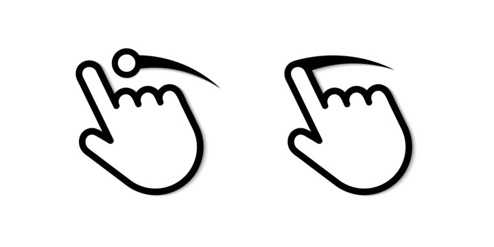 Swipe icon set. Hand swiping. Hand swipe gesture. Vector graphic isolated icons EPS 10