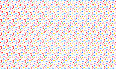 Colorful seamless confetti pattern for birthday gift wrapped paper