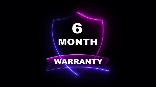 6 month warranty concept on the transparent background. Badges Design Animation Motion graphics of warranty idea. 6 month Warranty Stamp Imprint Seal Template. Round Rubber Stamp with Text Animation.