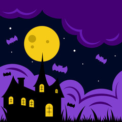 Spooky halloween background flat illustration