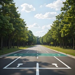 driver's license test, driver's license test course, drive course, driving road, AI Generative