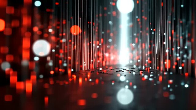 Abstract Red and White Light Particles in a Virtual Tunnel Environment