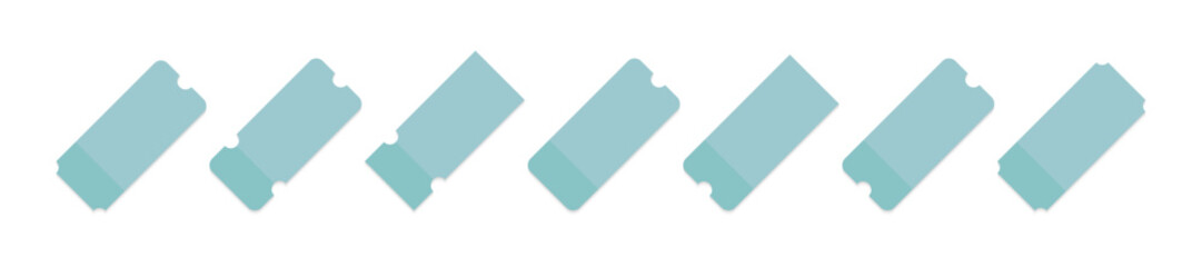 Realistic tickets set. Blank tickets with shadow. Coupon vector icon set. Blank coupons collection. Isolated tickets illustration Vector graphic EPS 10