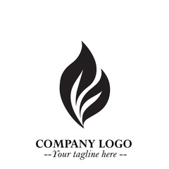 Obraz premium Leaf Logo Symbol Black on White Background in Elegant Minimalist Vector Design for Eco Branding