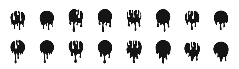 Paint drop vector icons. Ink drops and splashes. Paint drop shapes collection. Vector graphic EPS 10