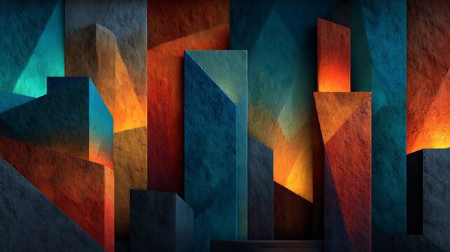 Geometric cubist modern art background high resolution picture