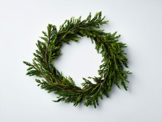 christmas wreath on white background