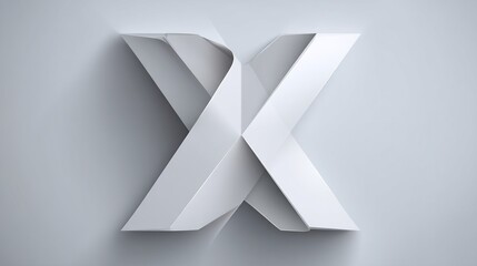 3D Letter X with White, Abstract, and Modern.