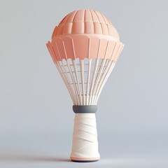 Digitally rendered shuttlecock isolated in white background, embodies the sport's precision and grace. Its unique design captures the essence of badminton action and competition.