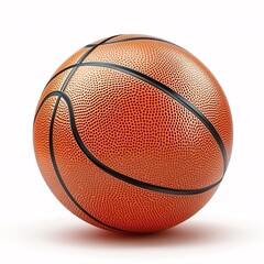 A striking basketball, isolated in white background, presented in a clean and professional manner, highlighting its textured surface and design. Ideal for sports-themed projects and illustrations.