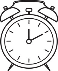 Alarm Clock Icon Silhouette Black Vector Illustration