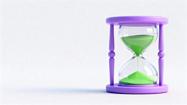 Purple hourglass with green sand