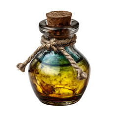 Potion vial resting, white isolated background