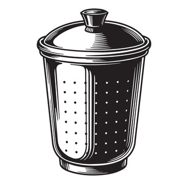 black tea infuser with lid clip art preview