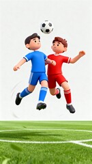 Obraz premium Two players competing for soccer ball