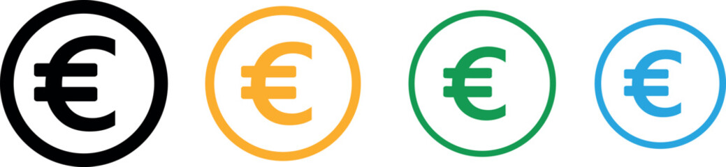 Money euro icon. European euro currency or euro symbol flat icon. euro icon vector symbol for mobile apps and website UI designs.