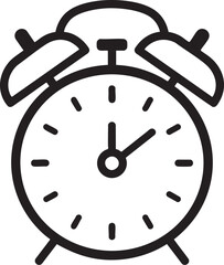 Alarm Clock Icon Silhouette Black Vector Illustration