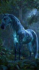 A majestic horse with a constellation of stars