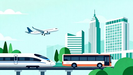 Urban transportation and cityscape