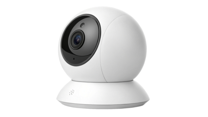 White security camera isolated on transparent background