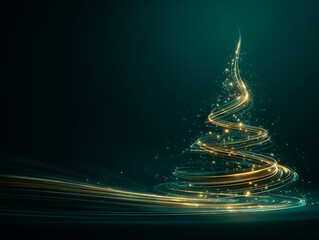 abstract christmas tree on black background