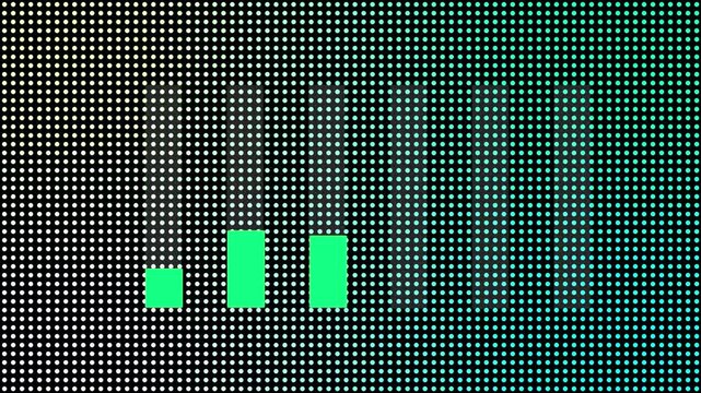 Ball action background vertical bar growth animation showing sequential line increase.