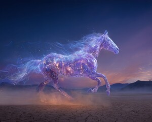 A majestic horse with a constellation of stars