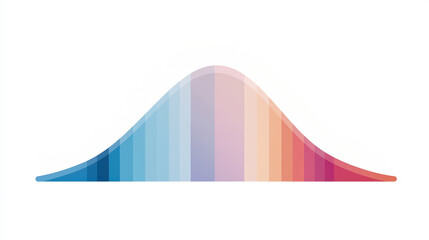 A smooth gradient curve transitions from blue to red, illustrating data distribution or a statistical representation.