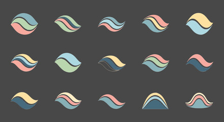 set of colorful vector flags