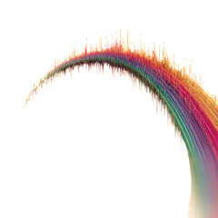 Rainbow arc design, white isolated background