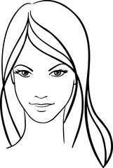 One line woman face sketch vector design 