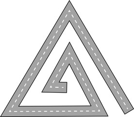 Triangle Maze Line Road Route Illustration